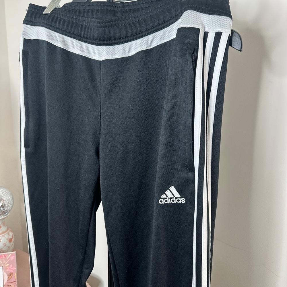 Women’s Adidas Black and White Joggers Medium - Picture 2 of 6